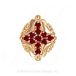 GS533 G - 14 Karat Gold Garnet Slide 